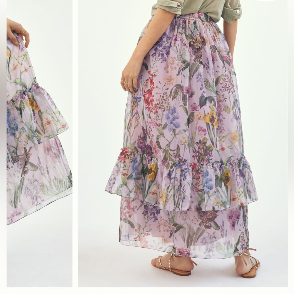 NWT Geisha Designs Ruffled Floral Skirt - Picture 3 of 8